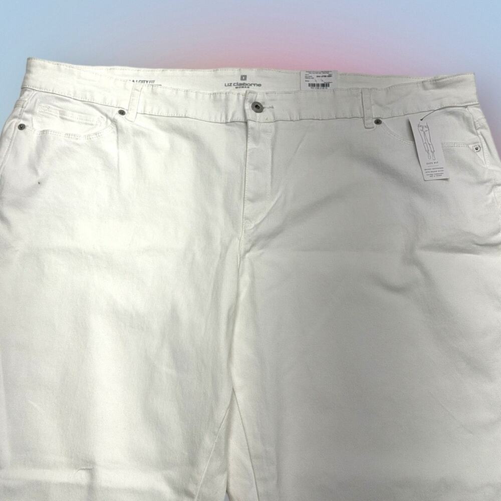 LIZ CLAIBORNE Women’s 24W White CITY FIT SKINNY BOYFRIEND Jeans